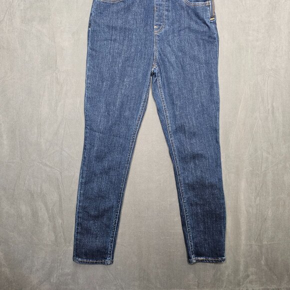 Women's Levi's Premium Dark Denim Overalls Size 29 Skinny Side Zip A3-26 - Picture 3 of 7